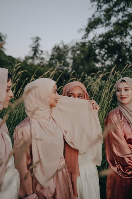four women in nature